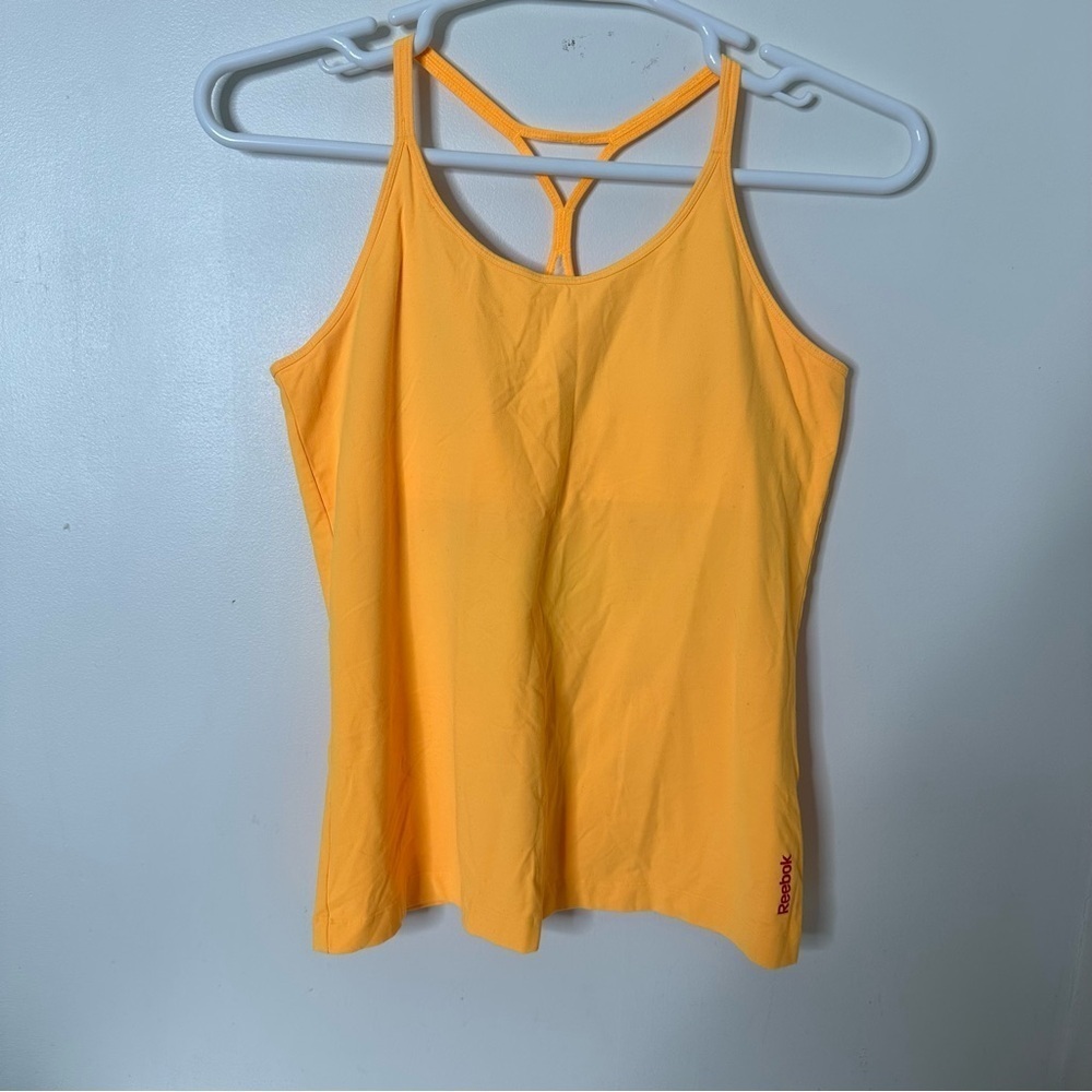 Reebok women’s orange tank top with built in bra